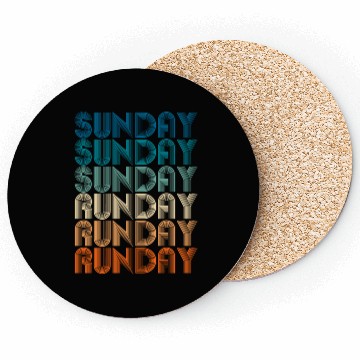 Discover Sunday Runday Vintage Retro Fitness Training Coasters