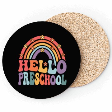 Discover Hello Preschool Retro Boho Rainbow Back To School Coasters