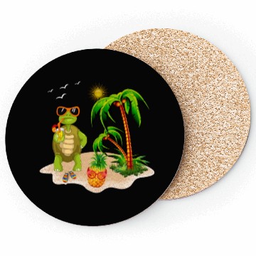 Discover Summer Turtle With Pineapple Coasters