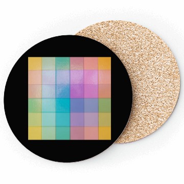 Discover Rainbow Shimmer Multi Squares Pattern Coasters