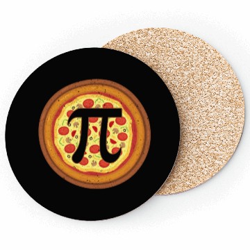 Discover Pizza Pi Day Pizza Eater Italian Mathematician Coasters
