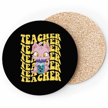 Discover Boba Tea Teacher Retro Groovy Back To School Coasters