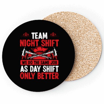 Discover Night Shift Firefighter Fire Hose Mask Volunteer Coasters