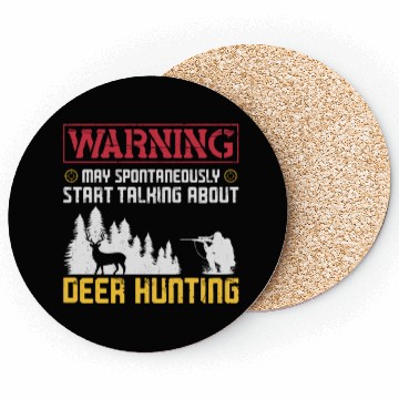 Discover Buck Deer Hunting Hunter Warning Coasters