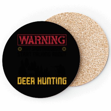 Discover Buck Deer Hunting Hunter Warning Coasters