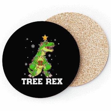 Discover Tree Rex Xmas Tree Dinosaur Christmas Coasters
