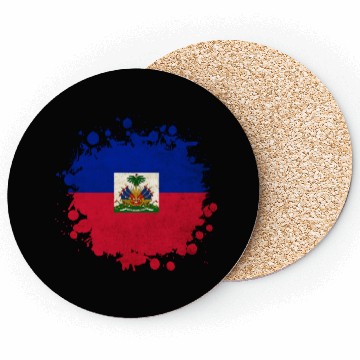 Discover Haiti flags blob Coasters