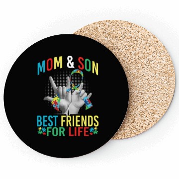 Discover Mom And Son Best Friends For Life Autism Awareness Coasters