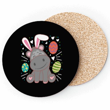 Discover Hippo Wearing Rabbit Bunny Ears Funny Easter Coasters