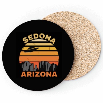Discover Sedona Arizonna Retro Sunset and UFO Coasters