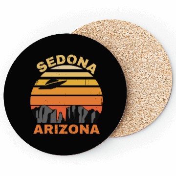 Discover Sedona Arizonna Retro Sunset and UFO Coasters