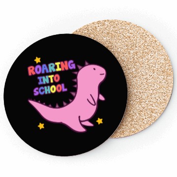 Discover Roaring Into School Cute Dinosaur Back To School Coasters