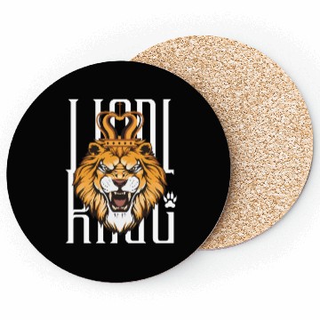 Discover Black and Orange Illustrated Lion King Coasters
