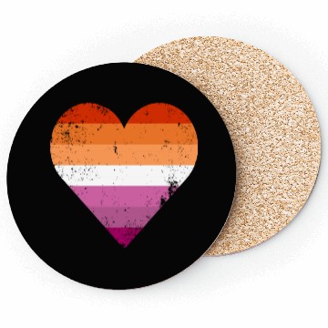 Discover Lesbian Pride Heart Flag Coasters