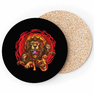 Discover Angry Lion Face Coasters