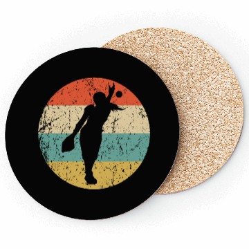 Discover Softball Pitcher Silhouette Retro Softball Player Coasters