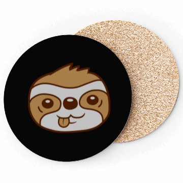 Discover face sloth cartoon head Coasters