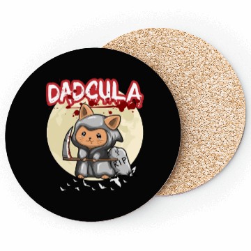 Discover Dadcula Dracula Vampire Dad Funny Halloween Party Coasters