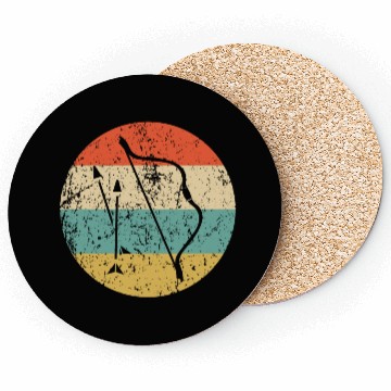 Discover Bow and Arrow Icon Retro Archery Coasters