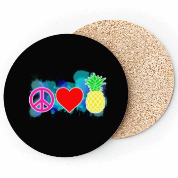 Discover peace love pineapple Coasters