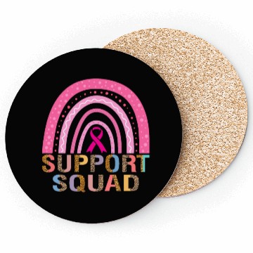 Discover Support Squad Leopard Pink Warrior Breast Cancer Coasters