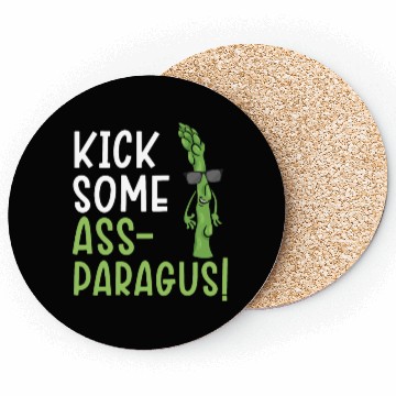 Discover Kick Some Ass-paragus Asparagus Vegetable Vegan Coasters