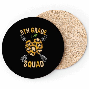 Discover 5th Grade Back To School Squad Leopard Print Coasters