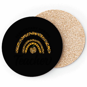 Discover Leopard Print Elementary School Teacher Rainbow Coasters