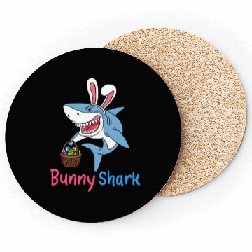 Discover Bunny Shark Easter Sunday Egg Hunting Holiday Gift Coasters