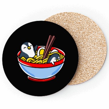 Discover Penguin Ramen For Ramen Lover Coasters