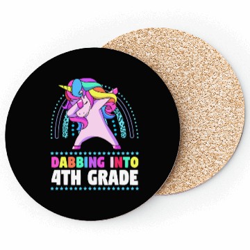 Discover Back To School Dabbing Unicorn Rainbow 4th Grade Coasters