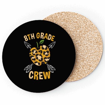 Discover 8th Grade Back To School Crew Leopard Print Coasters
