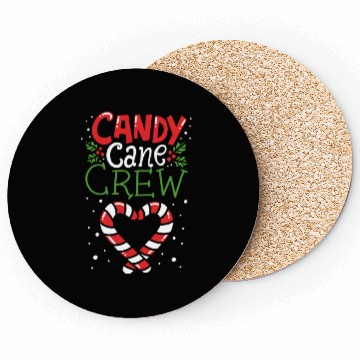 Discover Candy Cane Crew Christmas Sweet Mistletoe Holiday Coasters