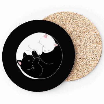 Discover Yin Yang Cat For Cat Lover Coasters