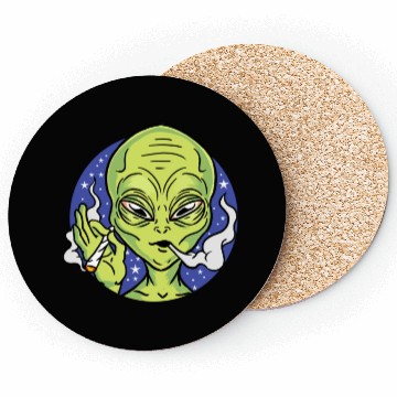 Discover Weed Smoking Alien For Weed Lover Coasters