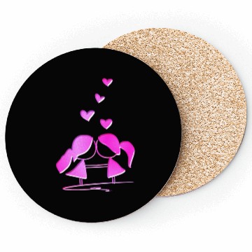 Discover Loving couple lesbian pink glitter love Coasters