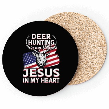 Discover Buck Deer Hunting Hunter Jesus Coasters
