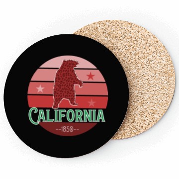 Discover California Bear Flag Coasters