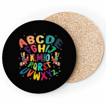 Discover funny kindergarten hi alphabet back to school Coasters