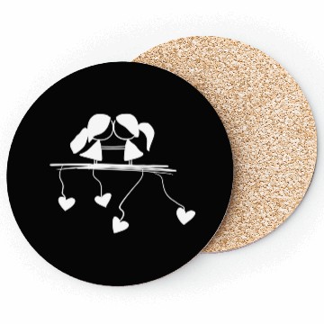 Discover lesbian couple love symbol Coasters