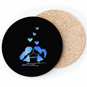 Discover Loving couple lesbian blue glitter love Coasters