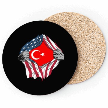 Discover USA Turkey friendship flags design Coasters