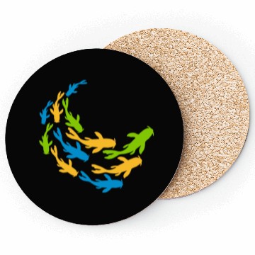 Discover colorful shoal koi fish Coasters