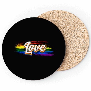 Discover Love Rainbow Flag LGBT Tolerance Heart Pride Coasters