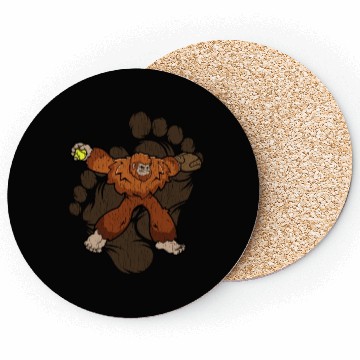 Discover Bigfoot Softball Sasquatch Softball Pitcher Coasters