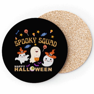 Discover Happy Halloween, Spooky Squad, Cute Ghosts Design Coasters