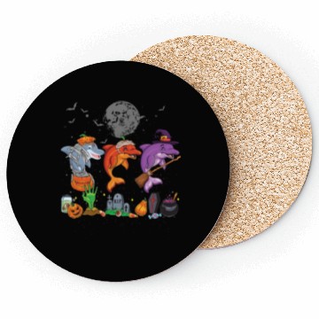 Discover Mummy Pumpkin Witch Dolphin Halloween Coasters