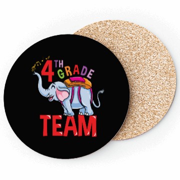 Discover Back To School Elephant 4th Grade Team Coasters