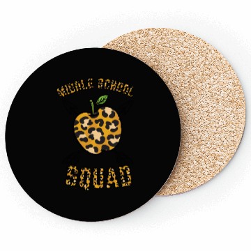 Discover Middle School Squad Teacher Leopard Print Coasters