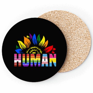 Discover Human Sunflower Rainbow LGBT -Tolerance Love Ga Coasters